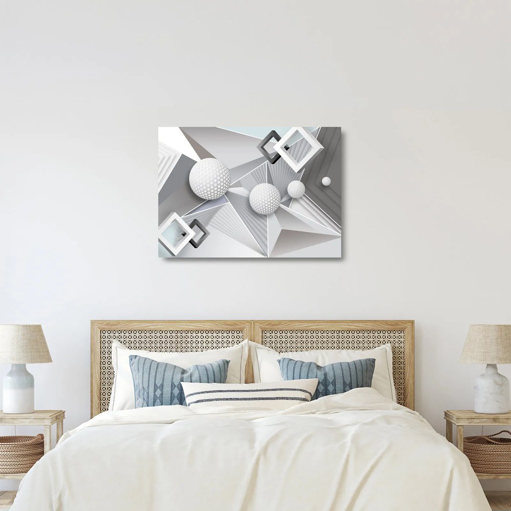 Geometrický abstraktný sklenený obraz (70x50 cm)