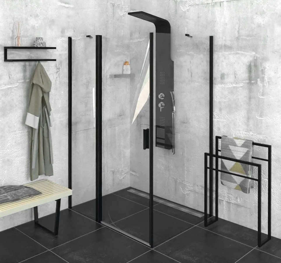 Polysan Polysan, ZOOM LINE BLACK štvorcová sprchová zástena 900x900mm, číre sklo, ZL5415B
