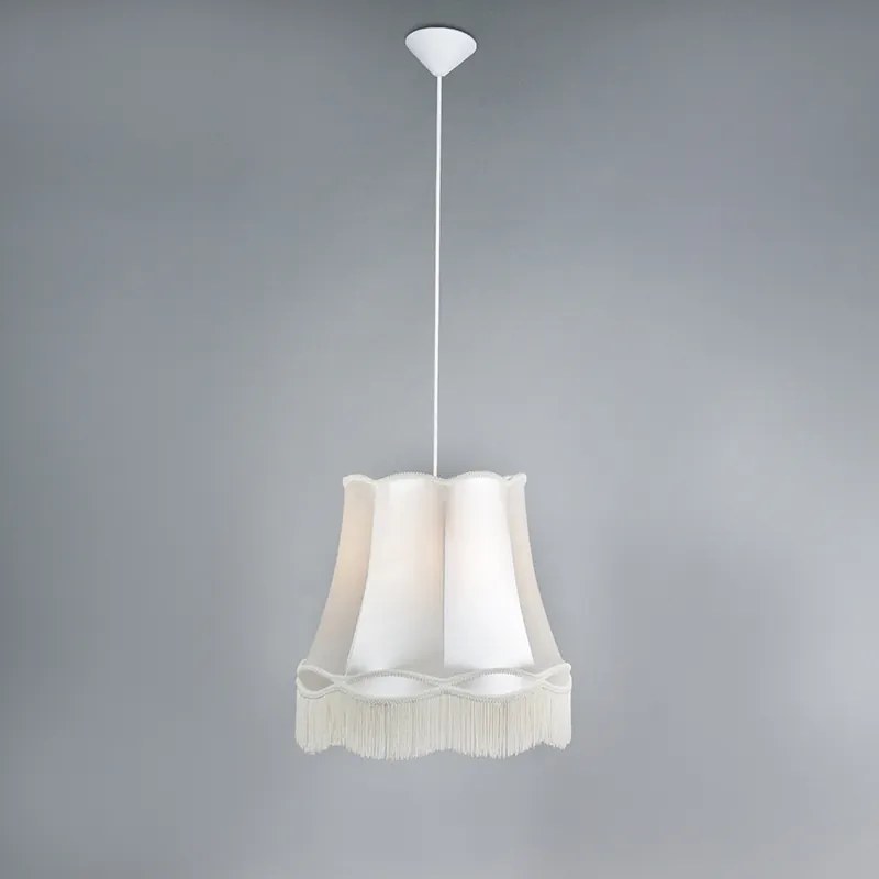Sada 4 retro závesných lámp krémová 45 cm - Granny