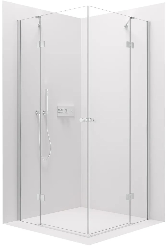 Cerano Marino Duo, sprchovací kút 100(dvere) x 100(dvere), 6mm číre sklo, chrómový profil, CER-CER-422913