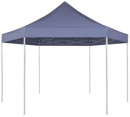 vidaXL Šesťhranný rozkladací záhradný stan, tmavomodrý, 3.6x3.1 m-