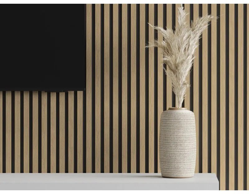 Mexen Lam-B, akustické stenové lamely 275 × 30 cm, HDF doska 4 mm, technická dyha, orech ľanový, S100-275307-3015-015