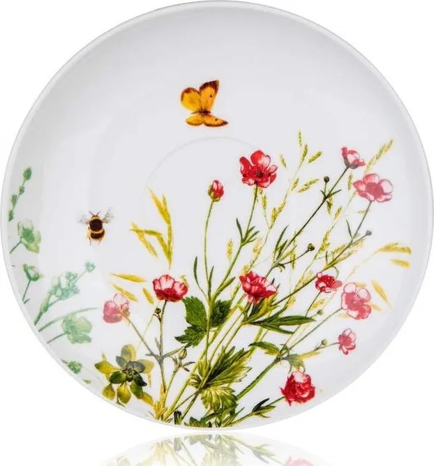 Šálka s tanierikom Lúčne kvety, 240 ml