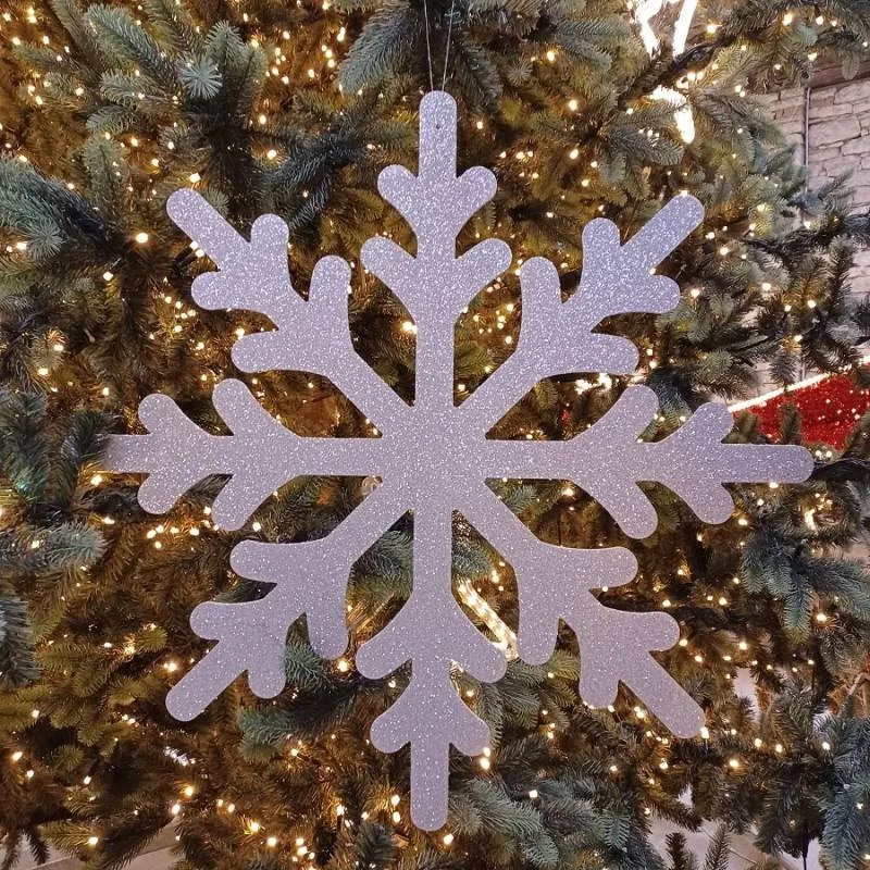DECOLED Snehová vločka IV, priemer 80 cm, strieborná