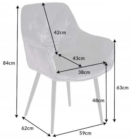 Jedálenská stolička Milano sivá zamat