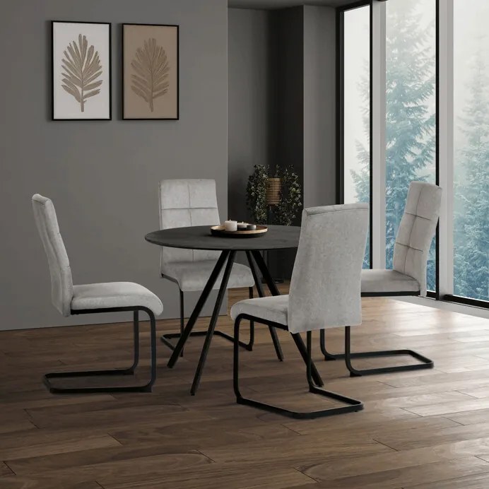 Autronic BONTEC Okrúhly jedálenský stôl 100x100cm, lamino, šedý dub, HT-R5010 GREY Farba: Hnedá