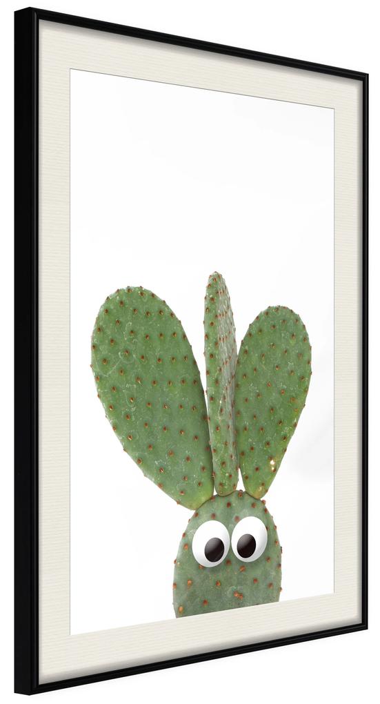 Artgeist Plagát - Ear Cactus [Poster] Veľkosť: 20x30, Verzia: Čierny rám s passe-partout