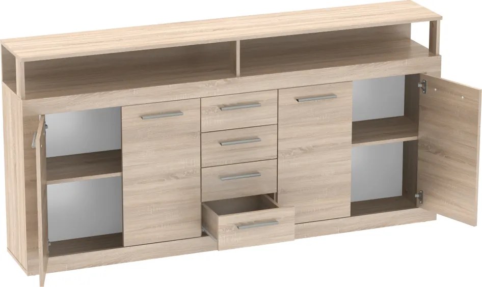 Komoda Luna 190 cm dub Sonoma