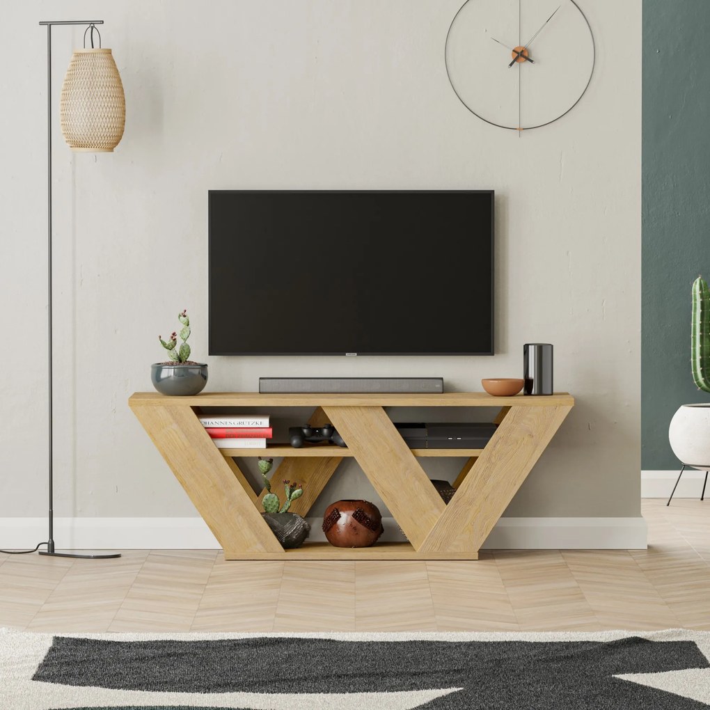 Televízny stolík Houseland Pipralla 110 cm dub prírodný