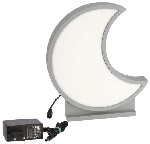 LED Detská stolná lampa MOON LED/12W/230V sivá
