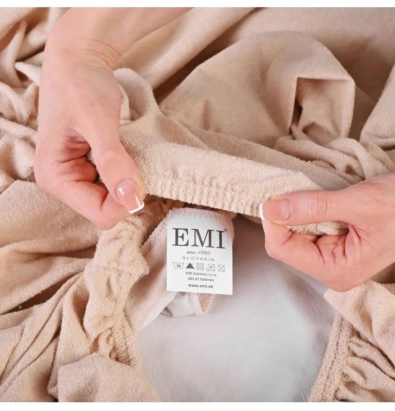 Nepremokavá plachta s gumičkou po obvode krémová EMI