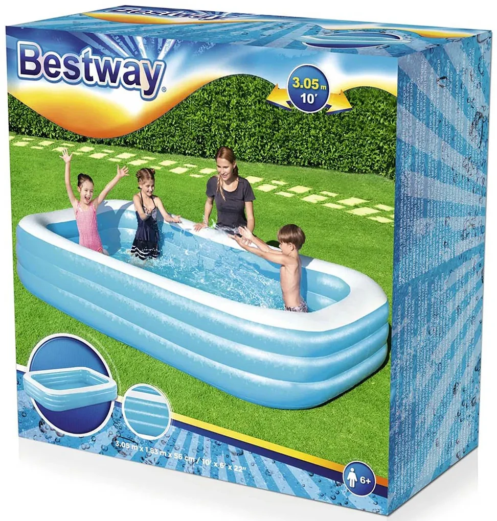 BESTWAY Family Pool Deluxe Nafukovací bazén 305 x 183 x 56 cm, bez filtrácie 54009