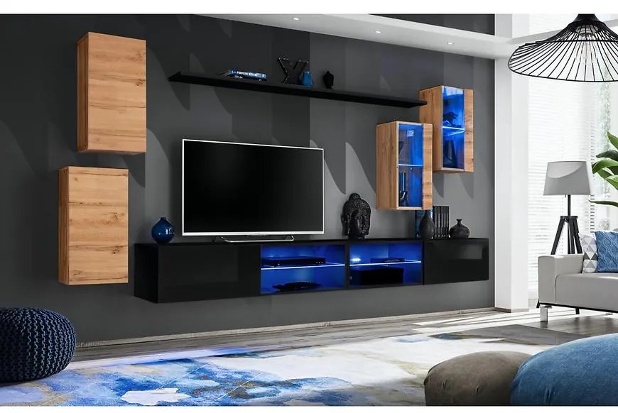 Obývacia Stena Switch Xxv Wotan/Čierna