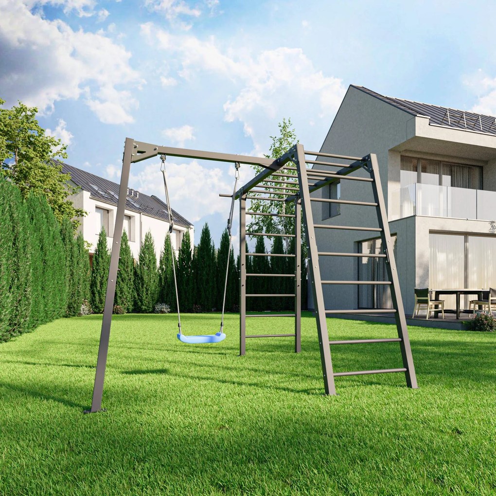 Marbo Sport Oceľová konštrukcia na záhradnú hojdačku s preliezačkou / rebrinami MARBO MO-Z6