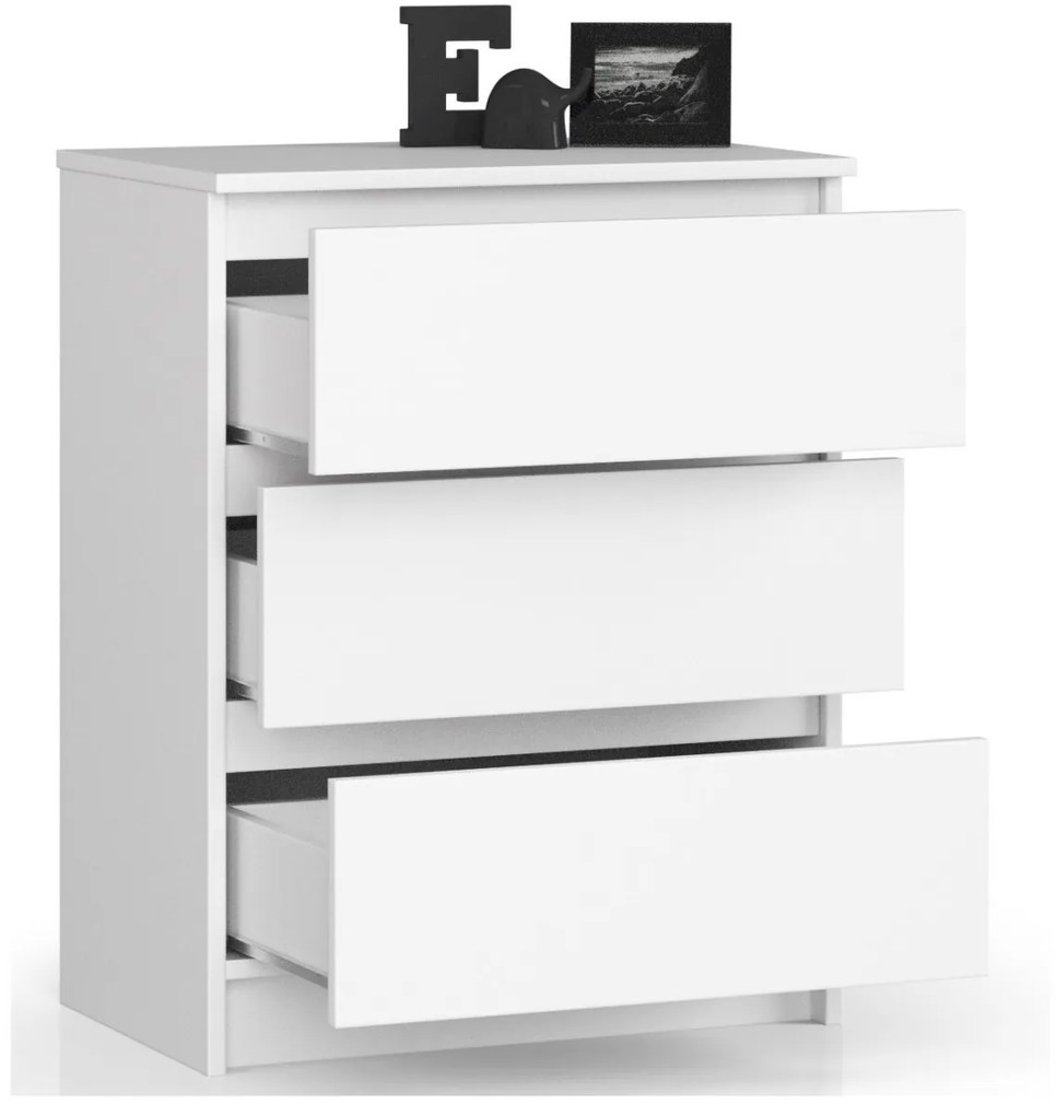 Komoda Kuba 60 cm - 3 zásuvky biela