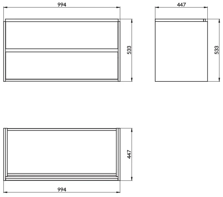 Cersanit Crea, závesná skrinka s umývadlom 100cm, set B117, dub, S801-290