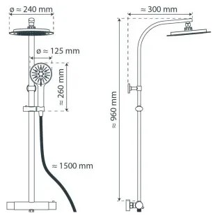 Schütte 60076 - Sprchová sada s termostatickou batériou MADURA FRESH čierna