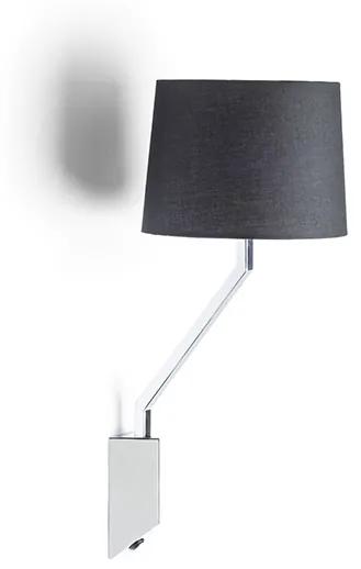 RENDL R12481 SHARP nástenná lampa, s ramenom čierna chróm