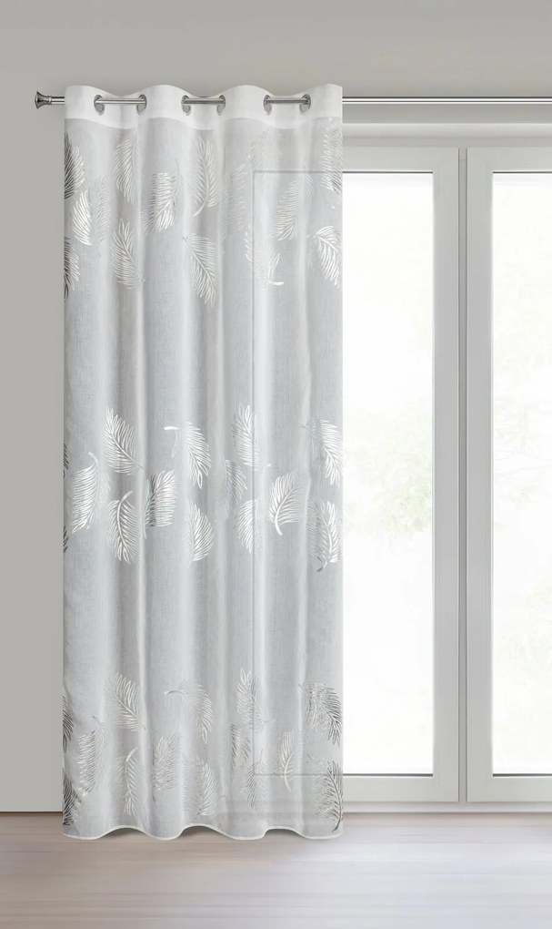 EUROFIRANY ZÁCLONA NA KRÚŽKOCH IDALIA 140X250 CM LISTY
