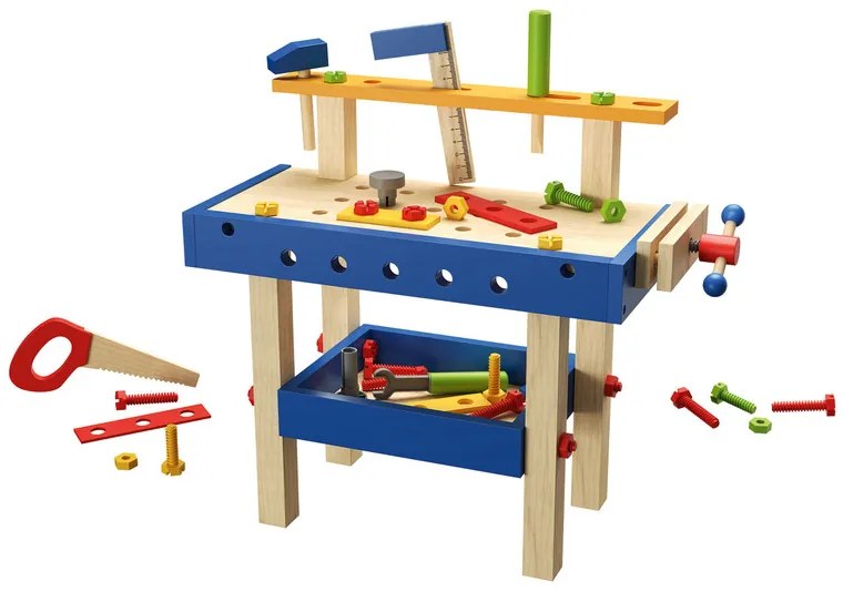 Playtive Drevený stôl na líčenie/nákupný vozík/pracovný stôl (pracovný stôl)  (100355238)