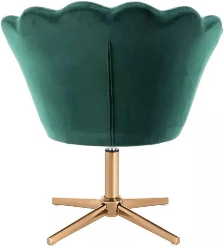 LuxuryForm DESIGN Kreslo FREY VELUR na zlatom kríži - zelené