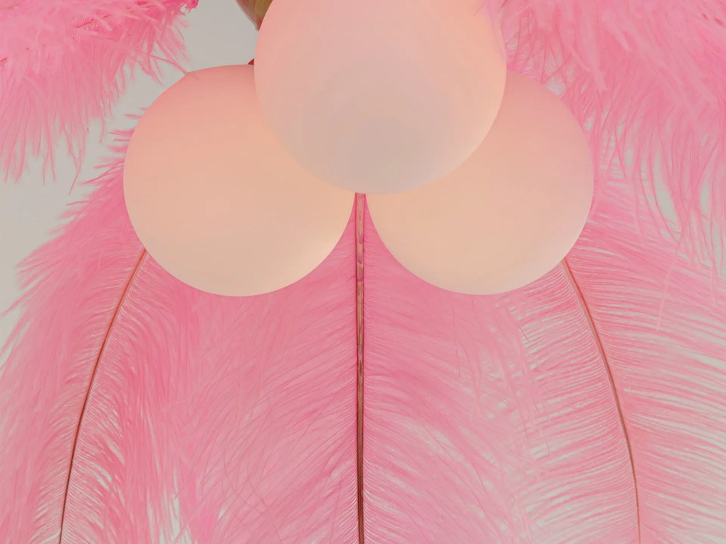 Feather Palm závesná lampa Ø87 cm ružová
