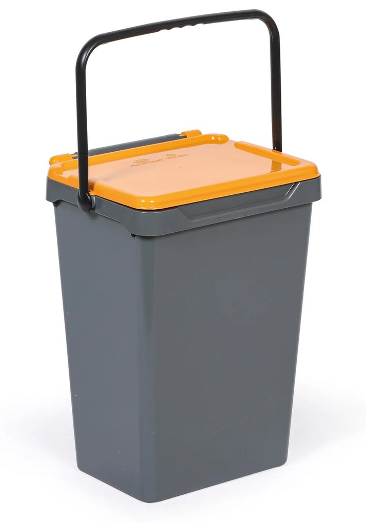 Plastový odpadkový kôš na triedenie odpadu, sivá + žltá, 35 l