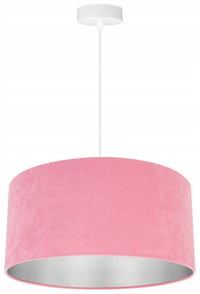 Závesné svietidlo MEDIOLAN, 1x ružové/chrómové textilné tienidlo (výber z 2 farieb konštrukcie)