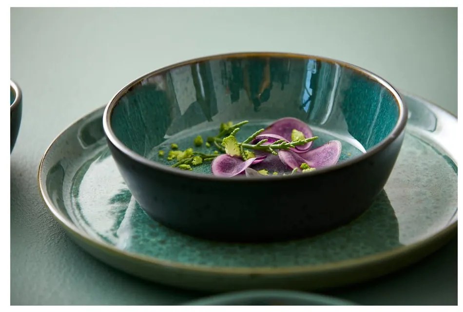 Zelená/čierna kameninová miska Gastro Green/Black – Bitz