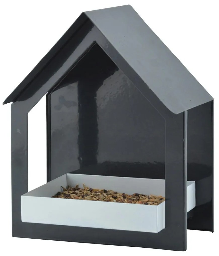 Kŕmidlo pre vtáky Easy, 23x19x12 cm, kov, čierna