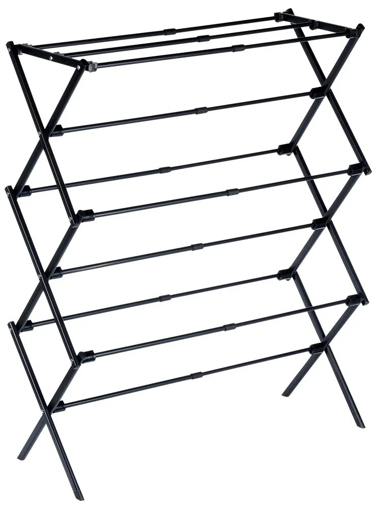 VILDE Sušiak na bielizeň, skladací, čierny kov VILDE, 6 poschodí, 47 - 78 x 94 cm