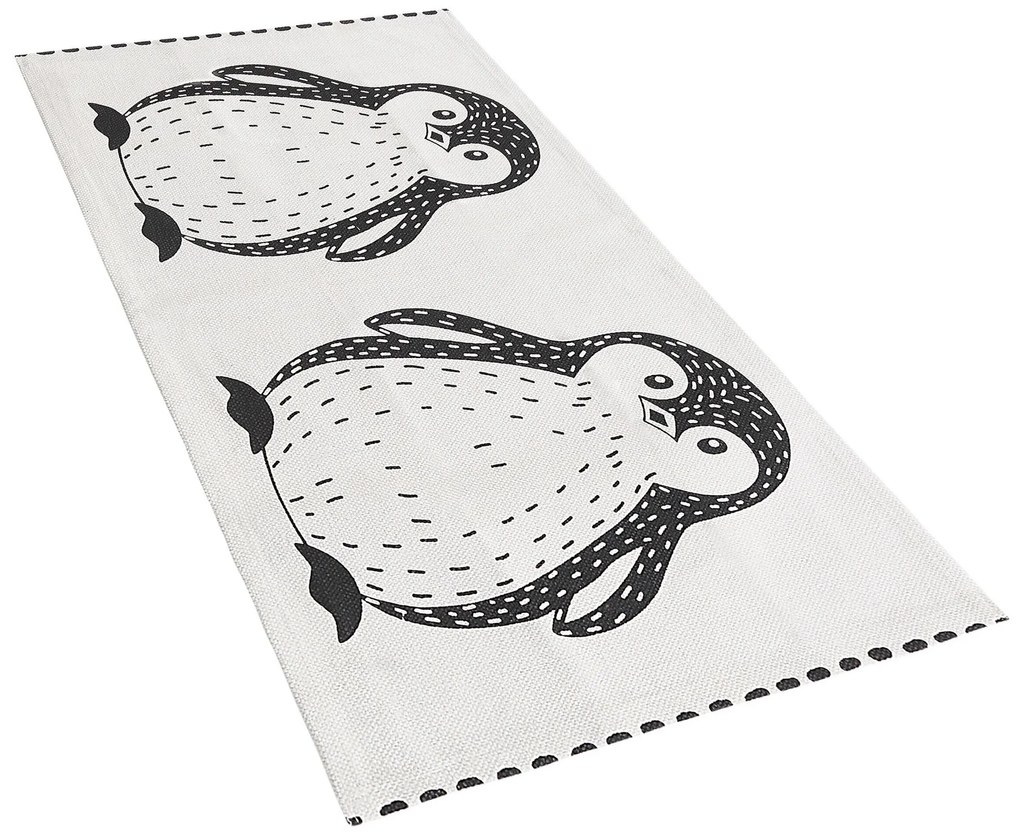 Detský bavlnený koberec s tučniakmi 60 x 90 cm čierna/biela HAJDARABAD Beliani