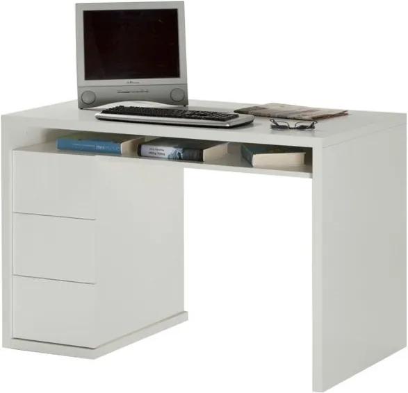 Sconto Písací stôl OSTARA 2 biela/vysoký lesk