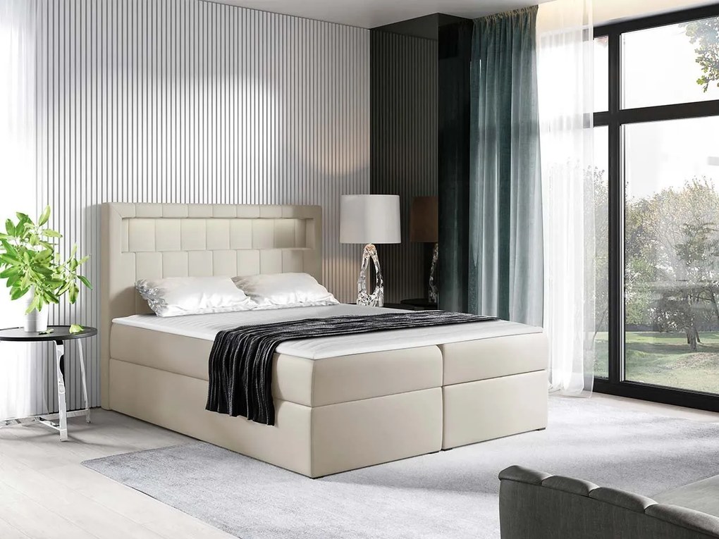 Kontinentálna posteľ Artemis, Rozmer postele: 160x200, Dostupné poťahy: ekokoža Soft 033