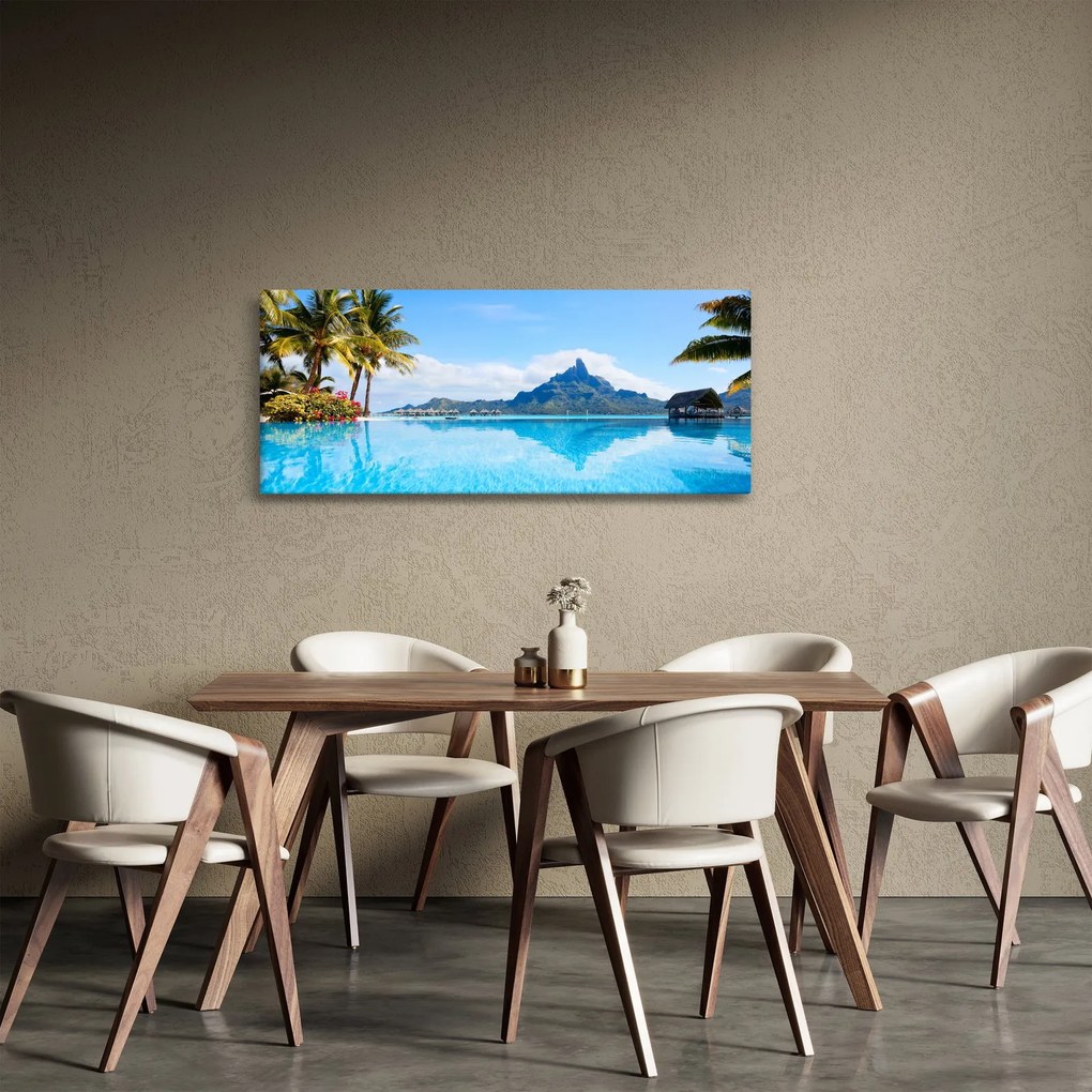Obraz - Palmy a pláže (120x50 cm)