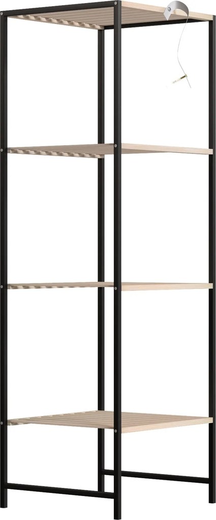 HOMCOM bambusovo-oceľový 4-policový regál do kuchyne, kúpeľne, obývačky a chodby — 36,5 x 33 x 110 cm, prírodný | Aosom