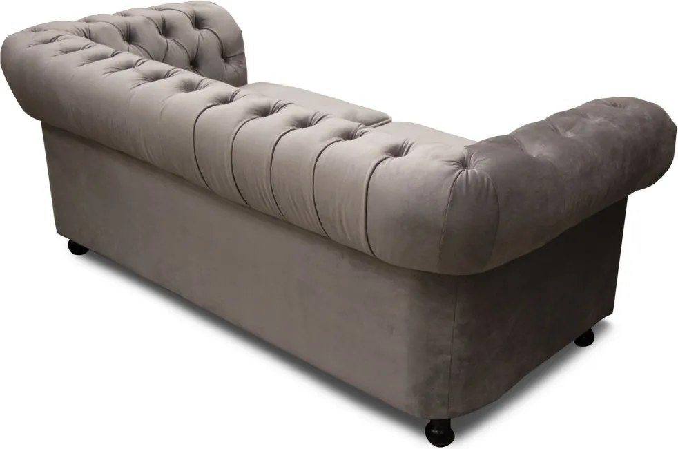 Pohovka Chesterfield, stredně šedá látka