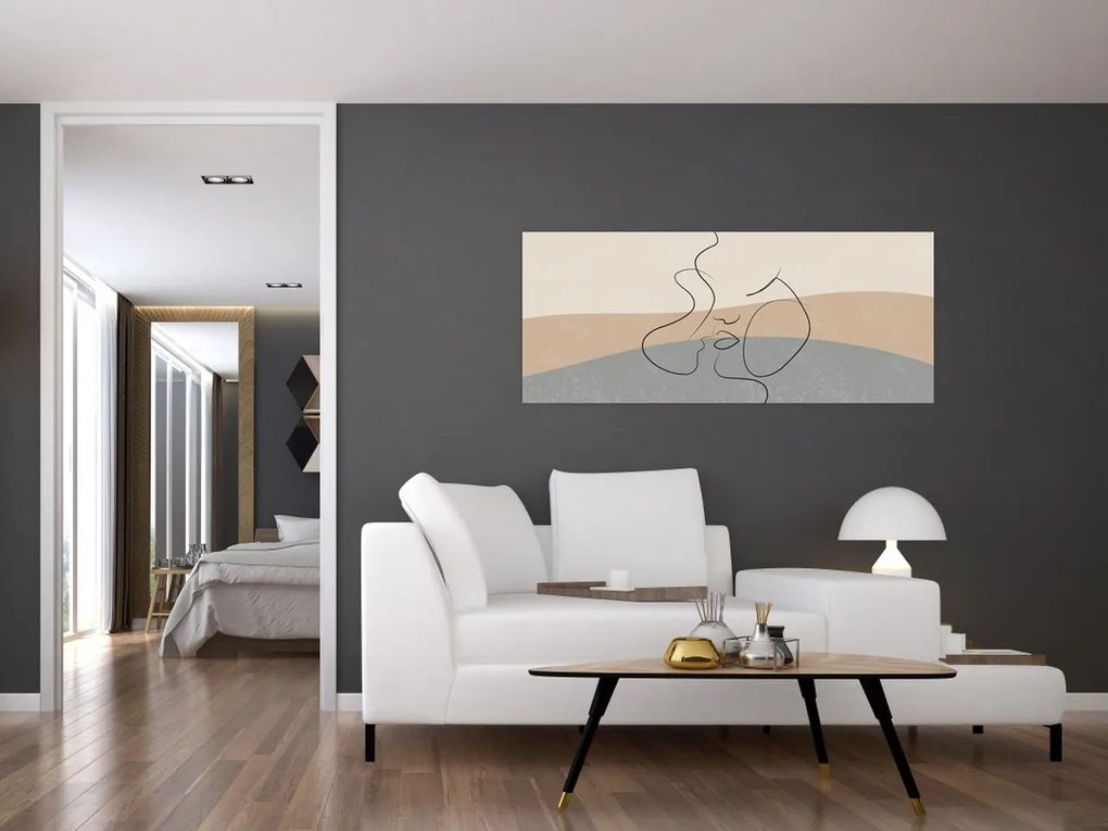 Obraz - Line art bozk (120x50 cm)