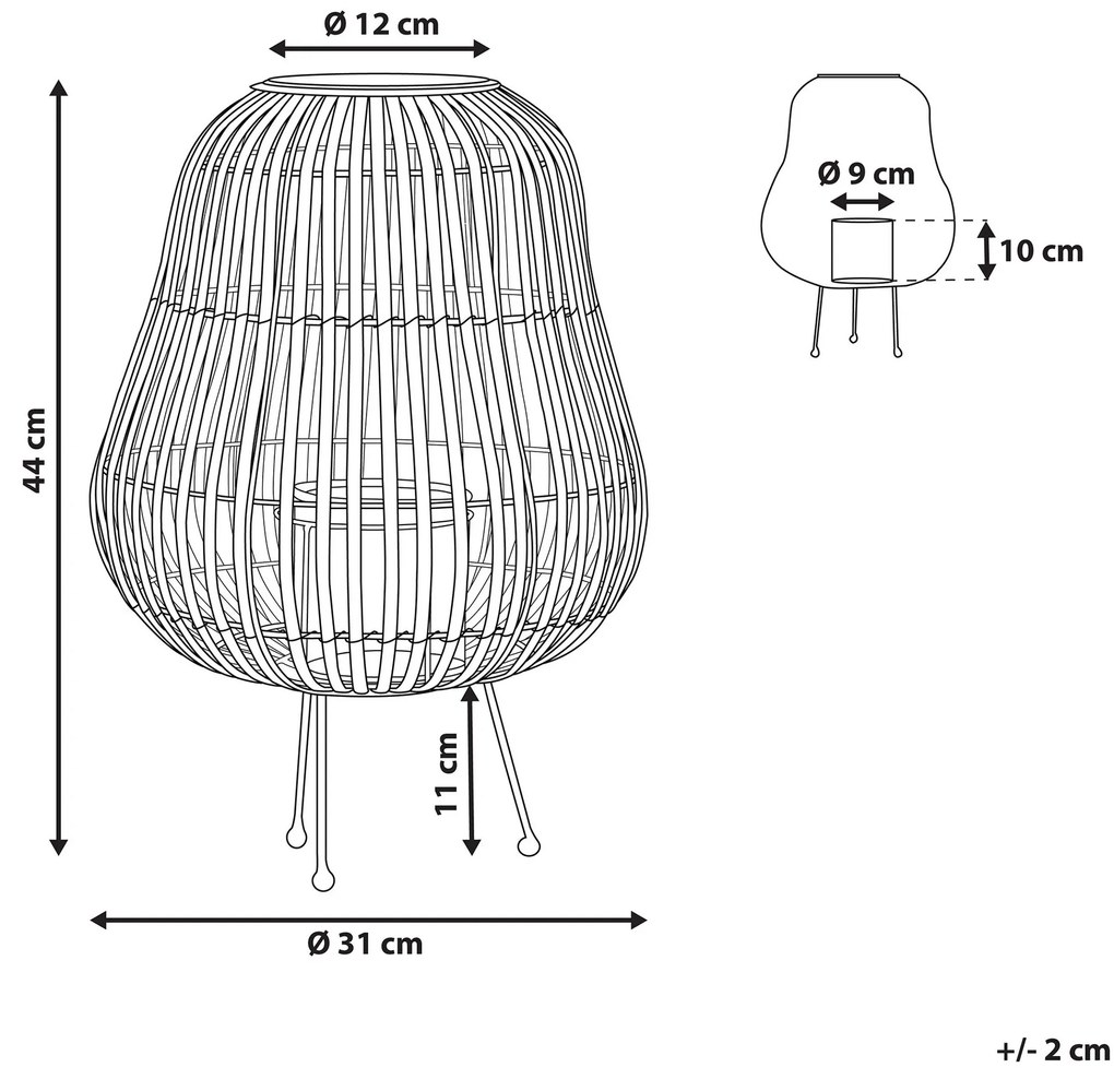 Drevený lampáš na sviečku 44 cm prírodný BERKNER Beliani