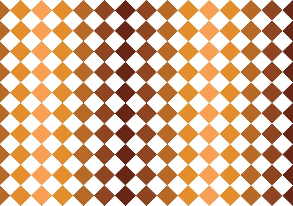 Fototapeta - Mozaika - hnedé dlaždice (254x184 cm)