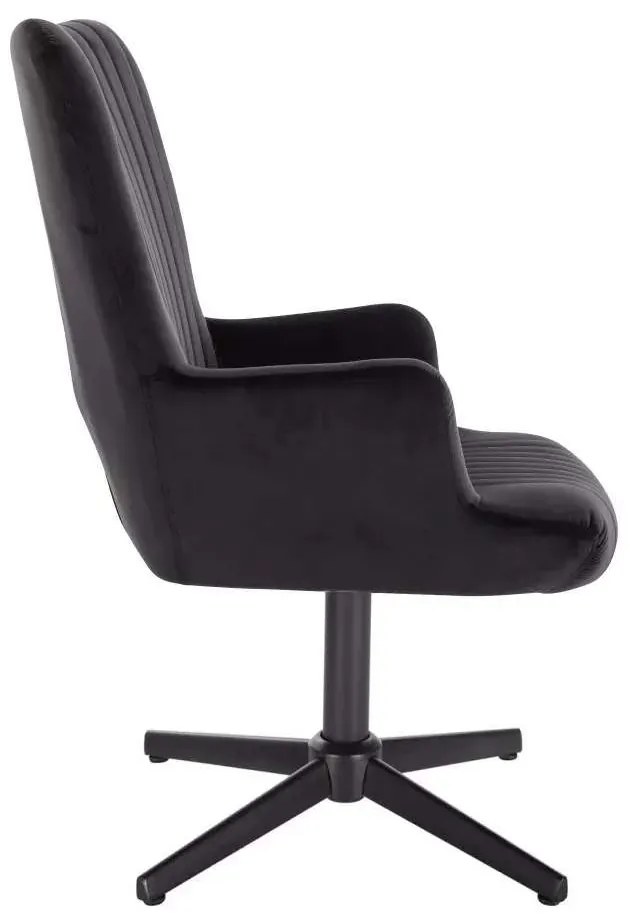 LuxuryForm DESIGN Kreslo AMADEO VELUR na čiernom kríži - čierné
