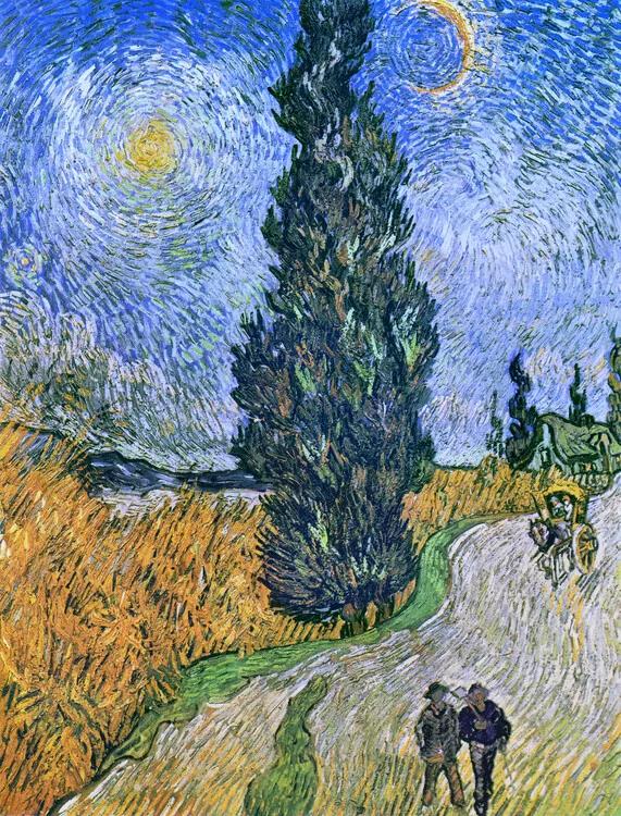 Vincent van Gogh - Obrazová reprodukcia Road with Cypresses, 1890, (30 x 40 cm)