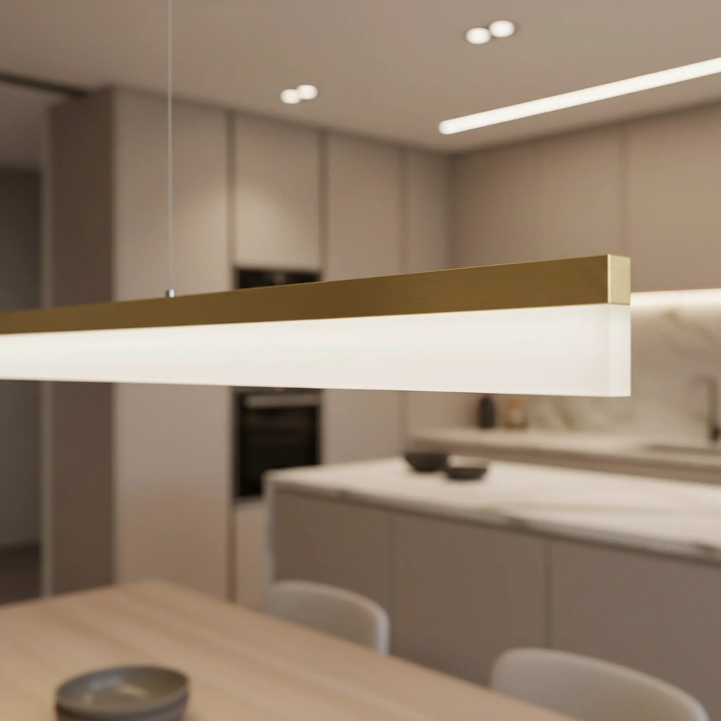 Toolight Toolight, LED stropné svietidlo 200cm, 48W, 4000K, APP1697-CP, zlatá matná, OSW-07893