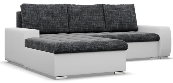 Rohová rozkladacia sedačka AURORA ľavá popolová / biela