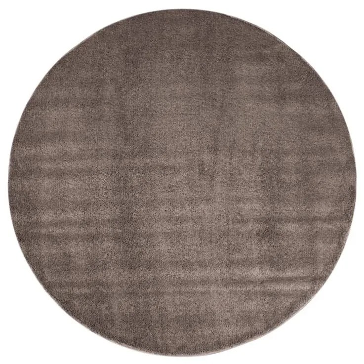 Dekorstudio Okrúhly koberec s dlhým vlasom SOFTSHINE hnedý Priemer koberca: 120cm