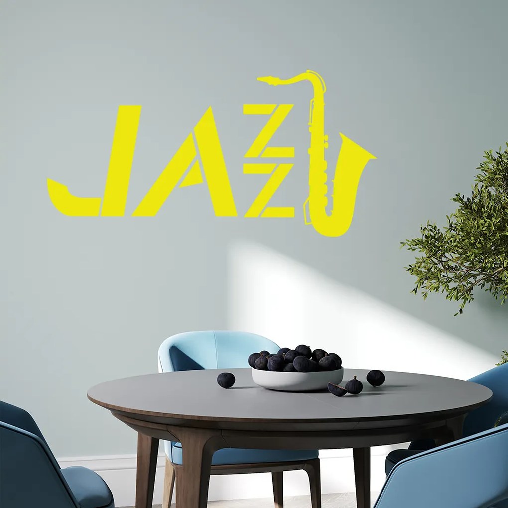 Veselá Stena Samolepka Jazz Farba: bílá, Veľkosť: 60 x 32 cm