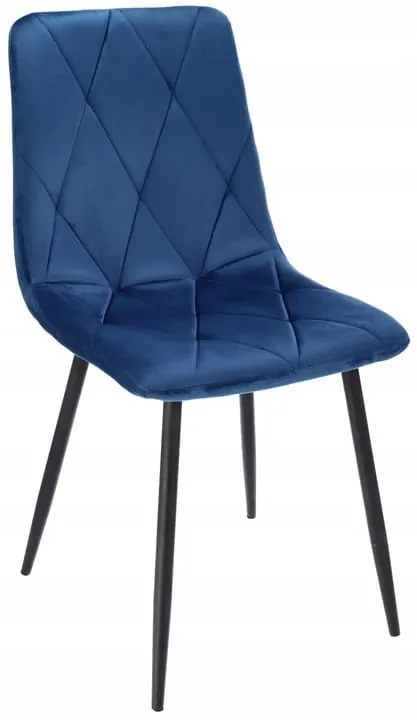 Dekorstudio Zamatová jedálenská stolička PIADO modrá