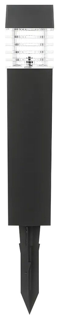 Exteriérové solárne zapichovacie svietidlo Cube, 1x čierne plastové tienidlo