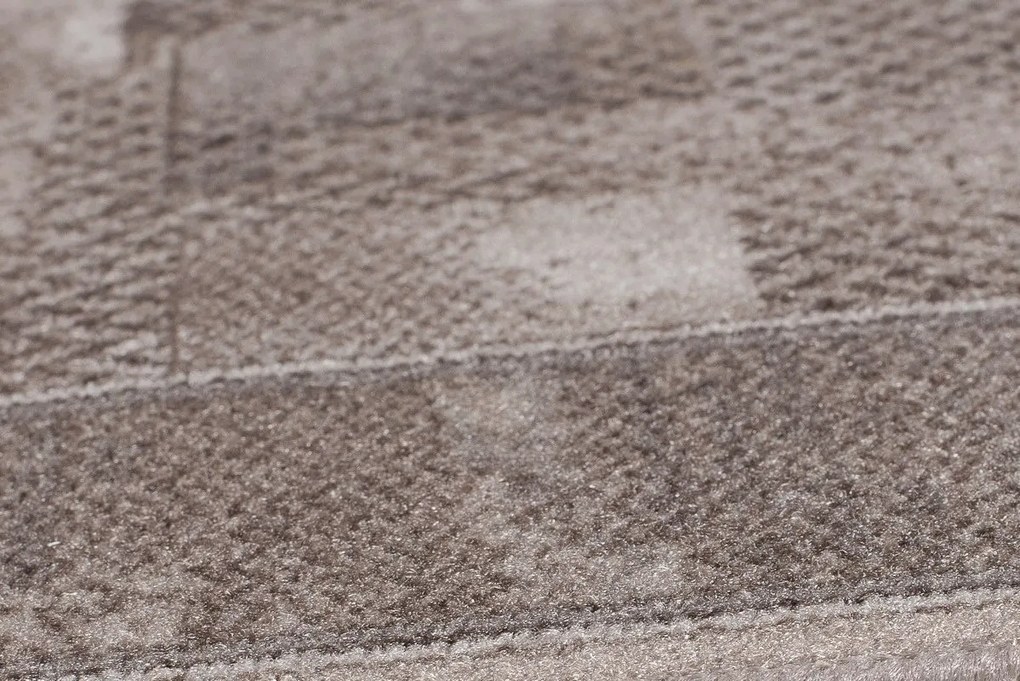 Associated Weavers, AKCIA: 400x100 cm Protišmykový behúň na mieru Tribe 37 Khaki - obšitý zo všetkých strán, hnedá, chodba / predsieň