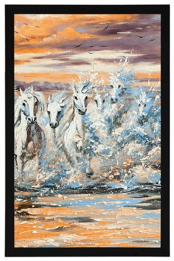 Plagát kone tvorené vodou - 30x45 silver